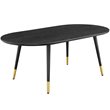 Modway Vigor Oval Wood and Metal Coffee Table in Black & Gold