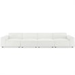 Modway Restore 4-Piece Modern Fabric Upholstered Sectional Sofa in White