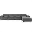 Modway Restore 5-Piece Modern Polyester Fabric Sectional Sofa in Charcoal