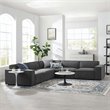 Modway Restore 5-Piece Modern Fabric Upholstered Sectional Sofa in Charcoal
