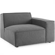 Modway Restore 5-Piece Modern Fabric Upholstered Sectional Sofa in Charcoal