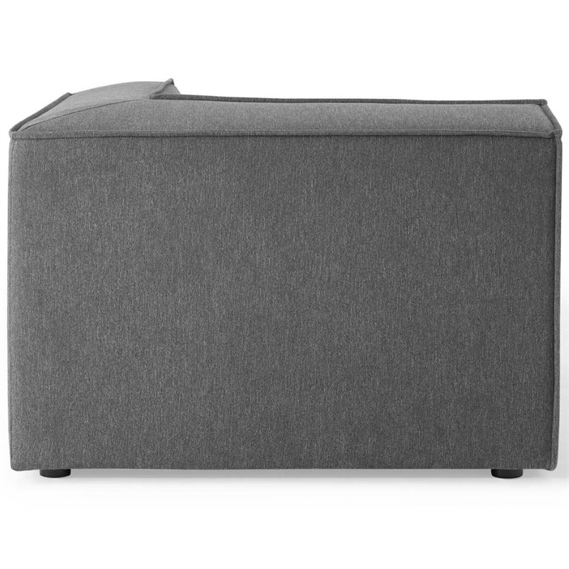 Modway Restore 5-Piece Modern Fabric Upholstered Sectional Sofa in Charcoal
