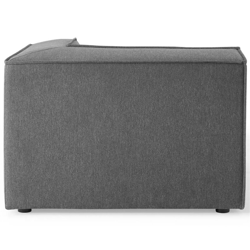 Modway Restore 7-Piece Modern Fabric Upholstered Sectional Sofa in Charcoal