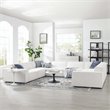 Modway Restore 8-Piece Modern Fabric Upholstered Sectional Sofa in White