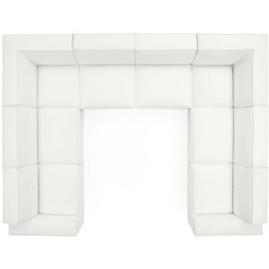 Modway Restore 8-Piece Modern Fabric Upholstered Sectional Sofa in White