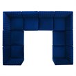 Modway Triumph 8-Piece Channel Performance Velvet Tufted Sectional Sofa in Navy