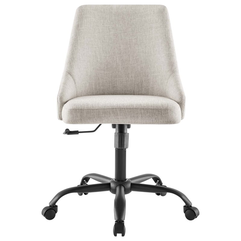 Modway Designate Fabric Upholstered Office Swivel Chair in Black and Beige