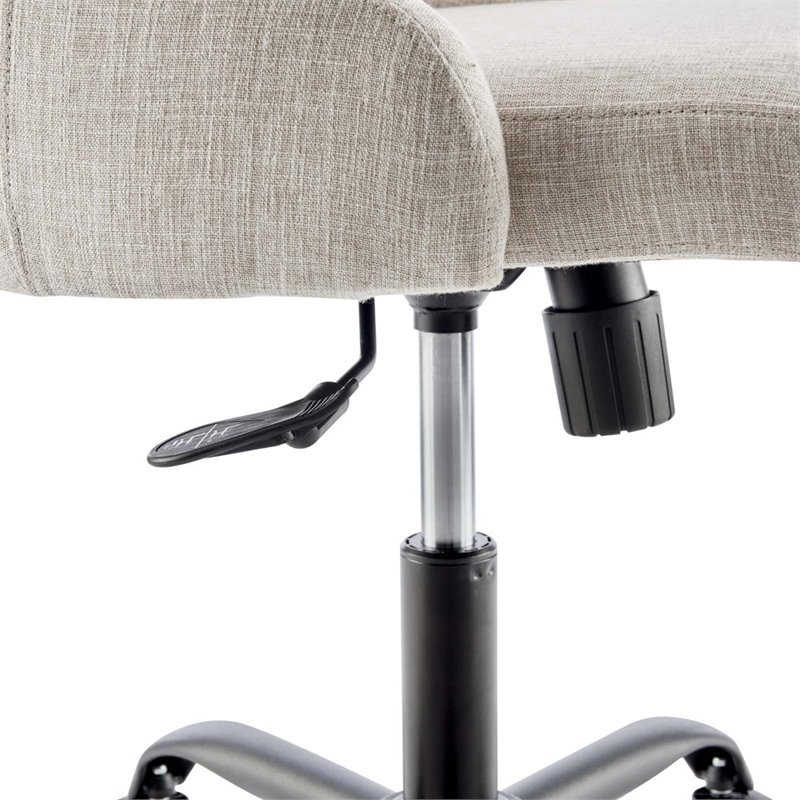 Modway Designate Fabric Upholstered Office Swivel Chair in Black and Beige