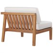Modway Bayport 3-Piece Fabric & Teak Wood Patio Sectional in Natural and White