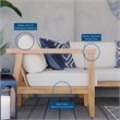 Modway Bayport 3-Piece Fabric & Teak Wood Patio Sectional in Natural and White