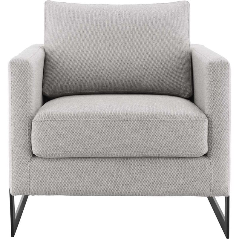 Modway Posse Upholstered Fabric Upholstered Accent Chair in Black and Camel