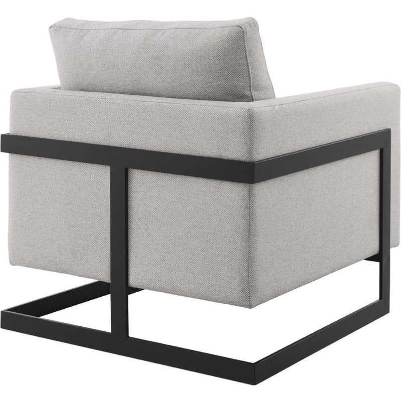 Modway Posse Upholstered Fabric Upholstered Accent Chair in Black and Camel