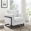 Modway Posse Upholstered Fabric Upholstered Accent Chair in Black and White