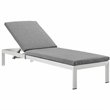 Modway Shore Aluminum Outdoor Patio Chaise Lounge in Silver/Gray