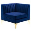 Modway Triumph Channel Performance Velvet Tufted Loveseat in Navy
