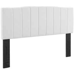 Modway Camilla Channel Performance Velvet Tufted Full-Queen Headboard in White