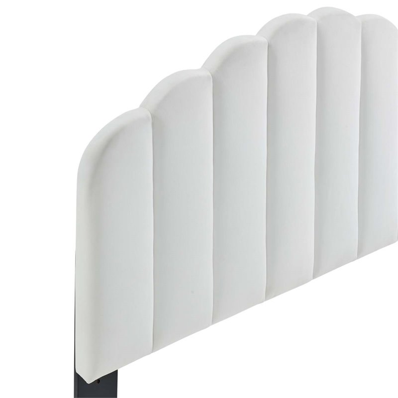 Modway Veronique Full/Queen Modern Performance Velvet Headboard in White