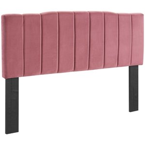 Modway Camilla Channel Tufted King/California King Velvet Headboard - Dusty Rose