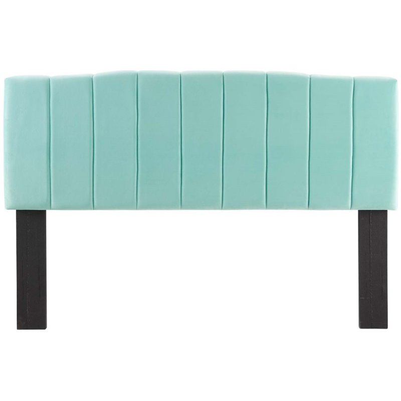 Modway Camilla Channel Tufted King/California King Velvet Headboard in Mint