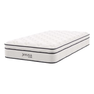 Modway Jenna 10&quot Innerspring and Foam Twin XL Mattress in White