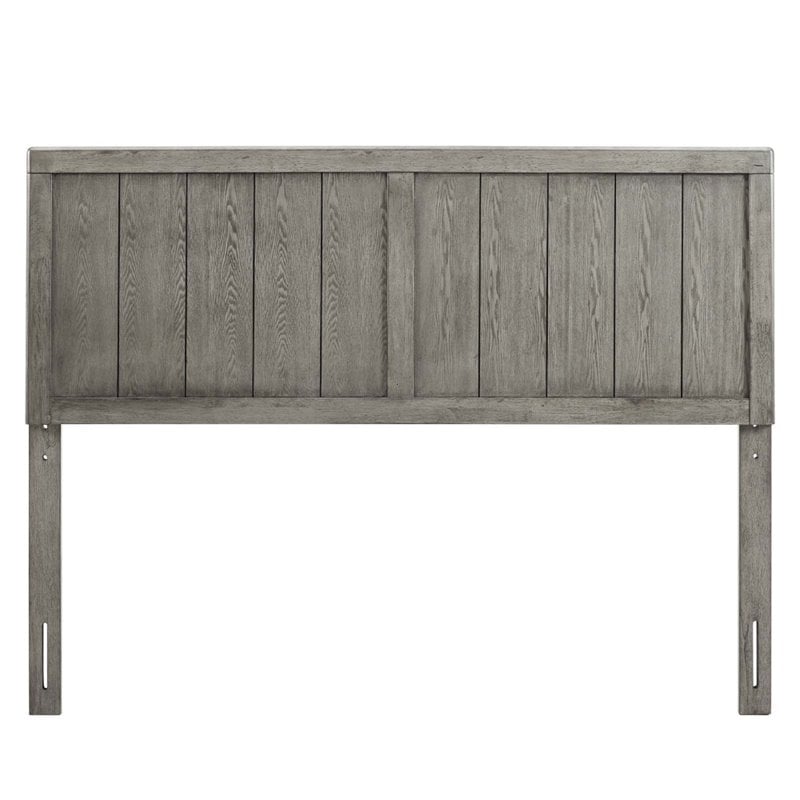 Modway Robbie Queen Modern Rubberwood and MDF Headboard in Gray