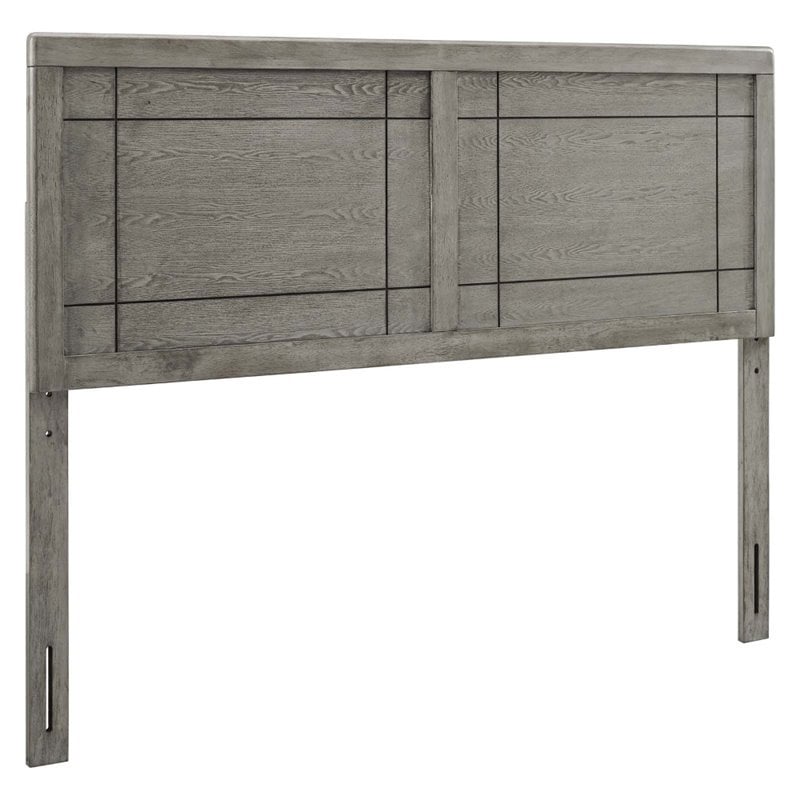 Modway Archie Full Modern Rubberwood and MDF Headboard in Gray