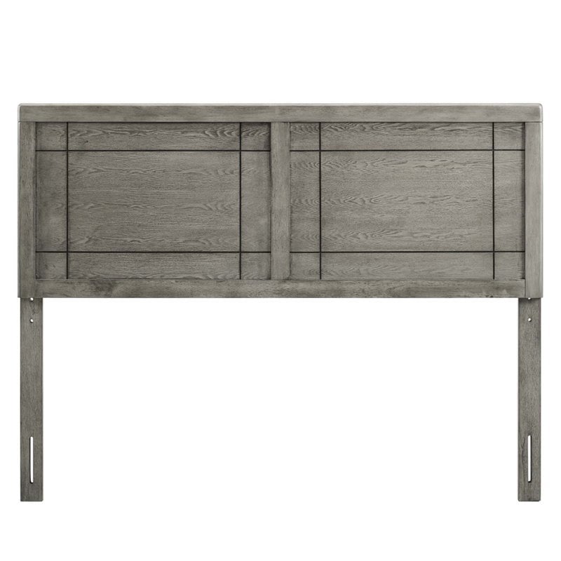 Modway Archie King Modern Rubberwood and MDF Headboard in Gray