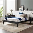 Modway June Queen MDF Wood and Rubberwood Platform Bed Frame in Black