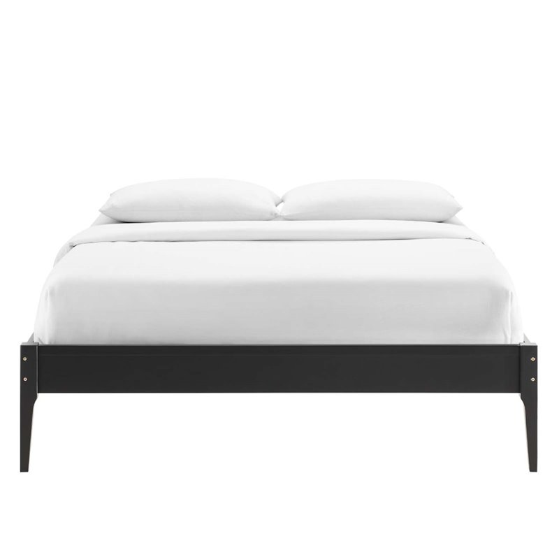 Modway June Queen MDF Wood and Rubberwood Platform Bed Frame in Black