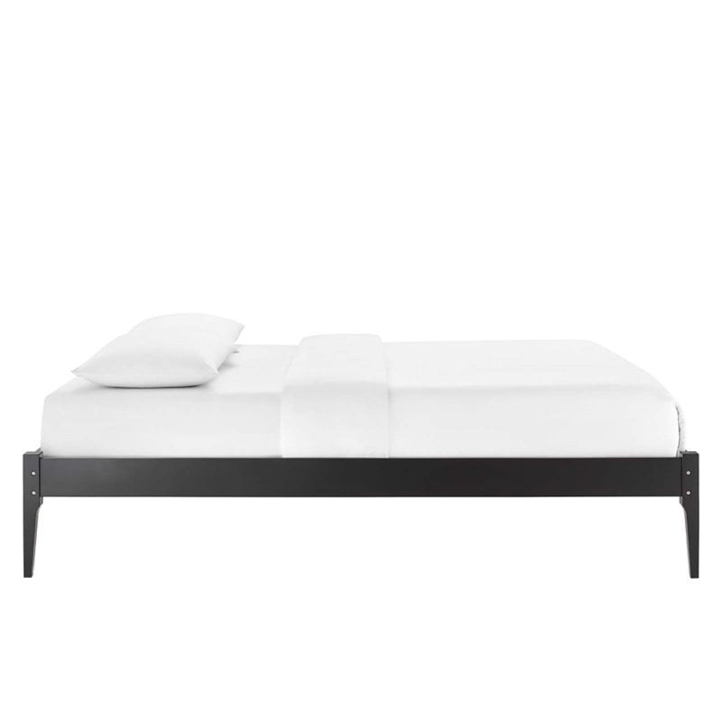 Modway June Queen MDF Wood and Rubberwood Platform Bed Frame in Black