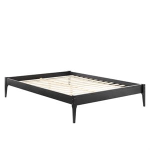Modway June Queen MDF Wood and Rubberwood Platform Bed Frame in Black