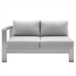 Modway Shore 9-Piece Fabric & Aluminum Outdoor Patio Sofa Set in Silver/Gray