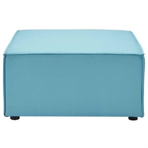 Modway Saybrook Fabric Upholstered Outdoor Patio Sofa Ottoman in Turquoise