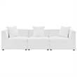 Modway Saybrook 3-Piece Fabric Upholstered Outdoor Patio Sectional Sofa in White