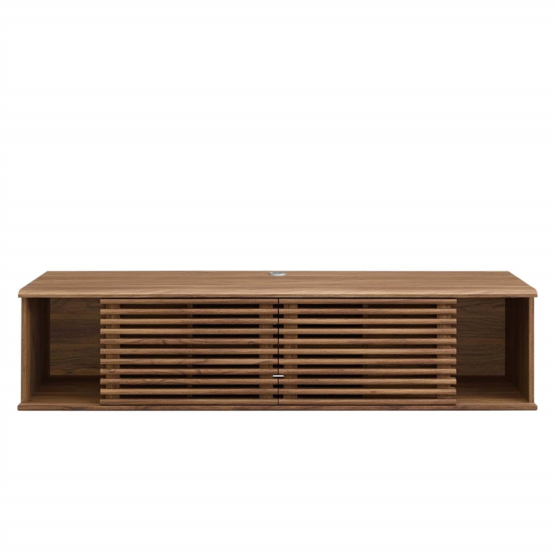 Modway Render Wood Wall-Mount Media Console TV Stand for TVs up to 65