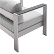 Modway Shore 4-Piece Aluminum & Fabric Outdoor Patio Set in Silver/Gray