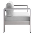 Modway Shore 4-Piece Aluminum & Fabric Outdoor Patio Set in Silver/Gray