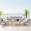 Modway Shore 5-Piece Fabric & Aluminum Outdoor Patio Sofa Set in Silver/Gray