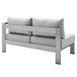 Modway Shore 5-Piece Fabric & Aluminum Outdoor Patio Sofa Set in Silver/Gray