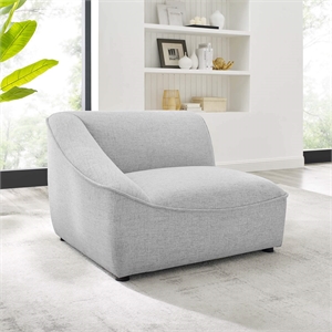 Modway Comprise Fabric Left Arm Sectional Sofa Chair in Light Gray