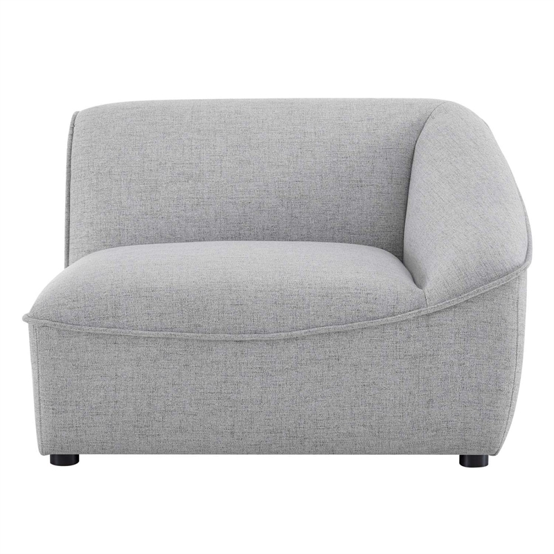 Modway Comprise Fabric Right Arm Sectional Sofa Chair in Light Gray