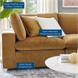 Modway Commix Down Filled Overstuffed Velvet Loveseat in Cognac Brown