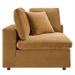 Modway Commix Down Filled Overstuffed Velvet Loveseat in Cognac Brown