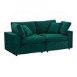Modway Commix Down Filled Overstuffed Performance Velvet Loveseat in Green