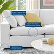 Modway Commix Down Filled Overstuffed Performance Velvet Loveseat in White