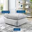 Modway Commix Down Filled Overstuffed Performance Velvet Ottoman in Light Gray