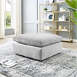 Modway Commix Down Filled Overstuffed Performance Velvet Ottoman in Light Gray