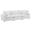 Modway Commix 3-Seater Down Filled Overstuffed Performance Velvet Sofa in White