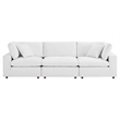 Modway Commix 3-Seater Down Filled Overstuffed Performance Velvet Sofa in White