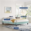 Modway Reign Full Performance Velvet Platform Bed Frame in Mint Green